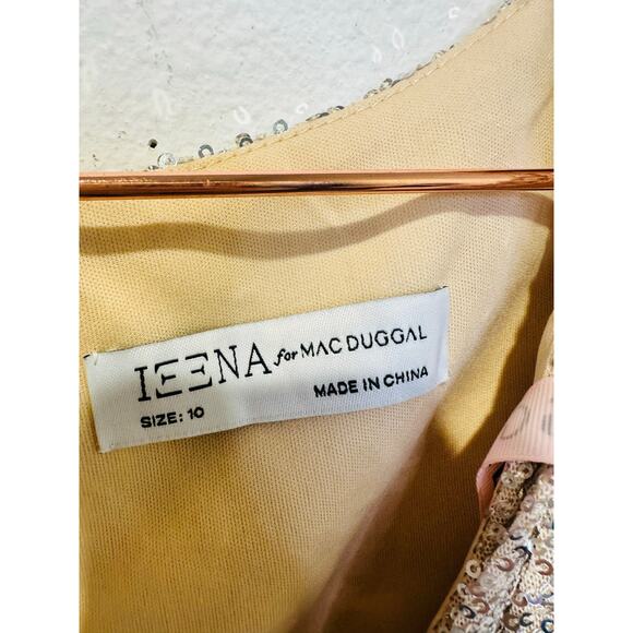 MAC DUGGAL 26598 Nude Silver V-Neck Sequin Wrap Waist Gown NWT size 10 - Picture 14 of 16